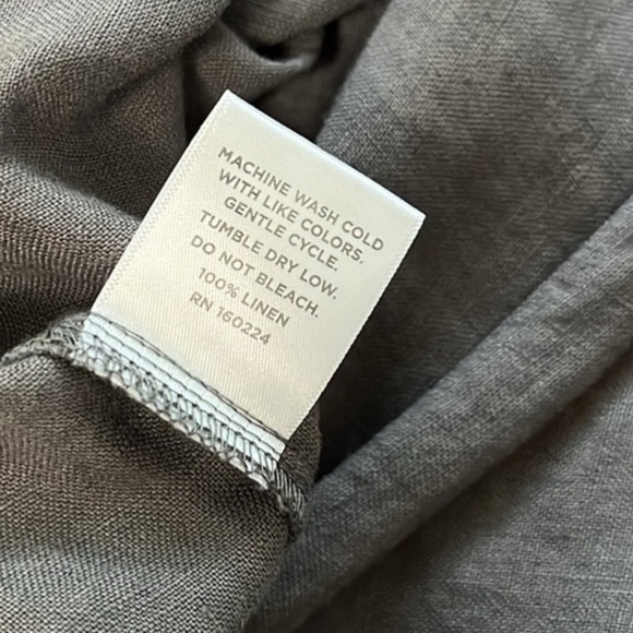 Set of 2 Charcoal Gray 100% Linen Pillow Covers, 20”x20” New FREN - Picture 6 of 12